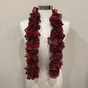 three toned burgundy with dainty sequin detail knit scarf